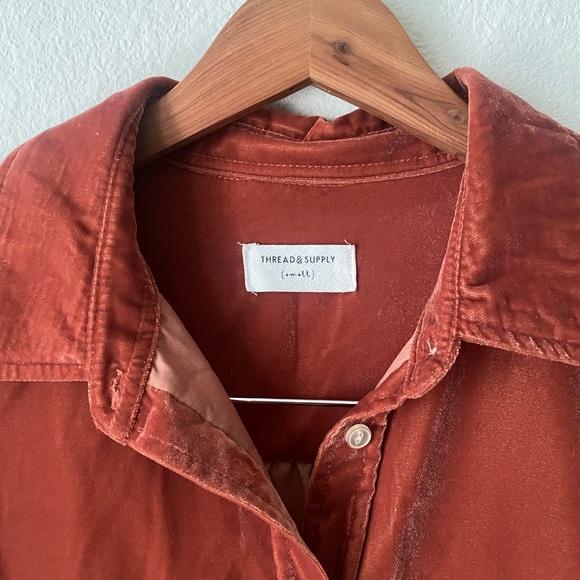 Thread and Supply velvet button down long sleeves. - Picture 2 of 6